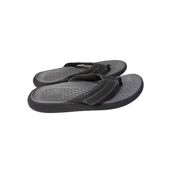 Crocs Mens Medium Flip Flops M11 Black Casual Sandals - Picture 3 of 6